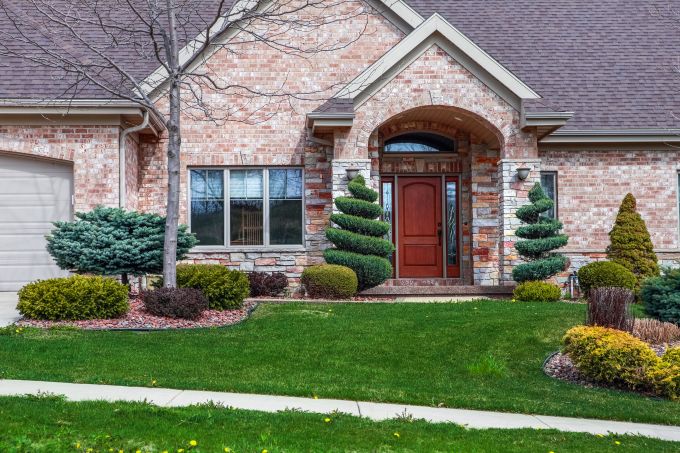 Brick siding on residnetial home